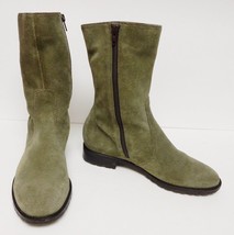 UNISA Womens Boots Ankle Booties Leather Suede Side Zip Green MANTLE Bra... - $36.86