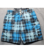 Speedo Board Shorts Mens Large Multi Plaid Mesh Lined Swimwear Drawstrin... - $13.99