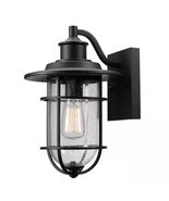 Hampton Bay Turner 13.5&quot; Matte Black Outdoor 1-Light Wall Sconce-No Acce... - $46.35