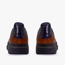 The Adler Snake Skin Tan & Navy Men Sneaker image 4