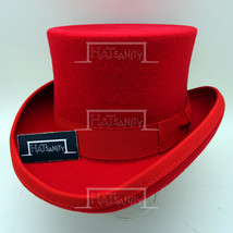  HATsanity KIDs Retro Wool Felt Formal Tuxedo Topper Hat - Red - $50.00