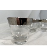 Dorothy Thorpe 1&quot; Silver Rim  Whiskey Glass Silver Band 2 3/4 x 2 3/4&quot; s... - $69.24