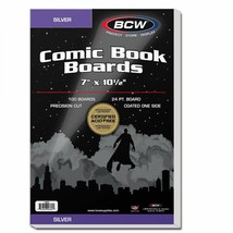 5 packs of 100 (500) BCW 7&quot; x 10&quot; Silver Age Comic White Backing Boards - $1,070.40 MXN