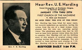 Vtg Advertising Flyer 1939 Rev. U. E. Harding Blind Evangelist Revival - $92.30