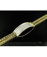 3Ct Round Cut Diamond Two String Cuban Link Bracelet 14K Yellow Gold Over - $376.99 CAD