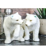Arctic North Pole Polar Bears Couple Side By Side Ceramic Salt Pepper Sh... - $23.13 CAD