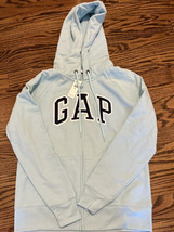 NEW Gap Factory Women’s Logo Zip Hooded Sweatshirt Jacket Mist Size M NWT - $39.59