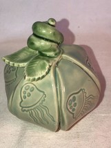 Two Pups Pottery Beach Pumpking with Jellyfish Green USA - £19.97 GBP