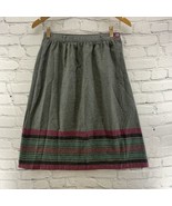 Union Made Wool Skirt Sz 11/12 Modest 28&quot; Gray Waist Secretary Vintage - £31.37 GBP