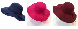 Vintage Women Wide Brim Floppy Warm Wool-look/effect Hat Trilby Bowler Cap AB2 - £20.08 GBP