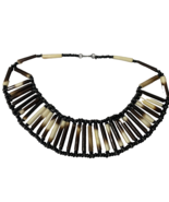 African Artisan Made Beaded Collar Necklace 15 Inches - $12.34