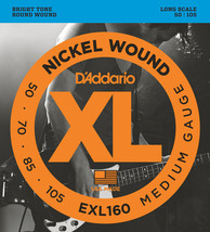 D&#39;Addario EXL160 Nickel Wound Bass Guitar Strings, Medium, 50-105, Long ... - $38.94
