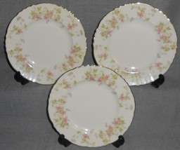 Set (3) Syracuse Stansbury Pattern - Gold Trim Dessert Plates Usa Federal Shape - £23.65 GBP