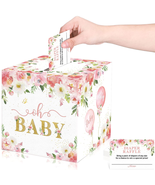 50 Pcs Floral Diaper Raffle Tickets with Diaper Raffle Card Box Baby Sho... - $13.99