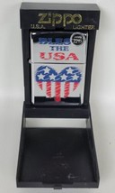 Vintage NIB Zippo Lighter Bless the USA Heart Flag Unstruck 2001 - $21.78