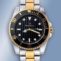 NEW Bernoulli Solarium 62623512 Mens Stainless Steel Black/White Dial Watch 30M - £45.34 GBP
