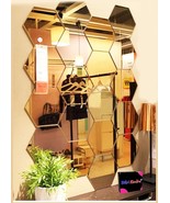 Hexagon 20 Golden mirror stickers for wall - $48.00 CAD