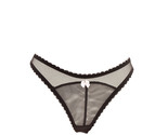 L&#39;AGENT BY AGENT PROVOCATEUR Womens Thongs Sheer Ruffle Ribbon Black Size S - $19.39