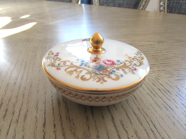 Lenox Queen's Garden Bone China Covered Trinket Box USA 24kt Gold Accent 4.5"W - $28.66