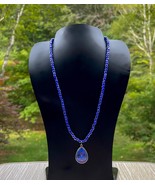 Blue Glass Bead Necklace with Goddess Kali Maa Pendant – Handmade Spirit... - $48.62 CAD