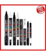8-Piece Black &amp; White Opaque Felt Tip Marker Set - Waterproof &amp; Lightfas... - $687.50 MXN
