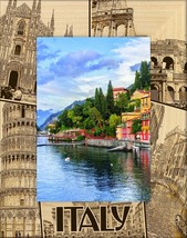 Italy Collage Laser Engraved Wood Picture Frame Portrait (5 x 7)  - $30.99
