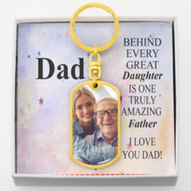 To Dad From Daughter Personalized Behind Every Daughter Message Dog Tag ... - £33.46 GBP+