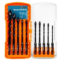 10 Pcs Masonry Drill Bit Set, 1/8&quot;-1/2&quot; Extension Professional Drill Bit... - $39.95