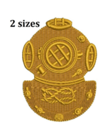 Diving Helmet 2Sizes Digitized filled machine embroidery design Digital ... - £3.51 GBP