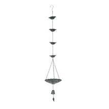 53 Inch Metal Flower Rain Chain Bell Decorative Downspout Garden Decor - £31.32 GBP+