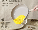 Beige Granite Nonstick Pots and Pans Set, 8 Pcs Induction Kitchen Cookwa... - $111.82