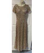 Adrianna Papell Gold Sequined Shift Ankle Length Dress Woman&#39;s Size 6 KG JD - €47,16 EUR