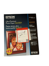 Epson Ultra Premium Photo Paper Glossy 8.5" x 11" 25 Sheets S042182 - £11.16 GBP