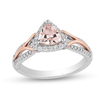 Enchanted Disney Aurora 6.0mm Trillion-Cut Morganite and Diamond Engagement Ring - £74.85 GBP