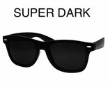 Wayfare Style Sunglasses Black Super Dark Lens Classic 80s Retro Vintage... - £7.52 GBP