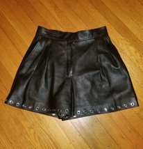 Alexander McQueen Butter Soft Napa Leather Shorts With Grommets 2023 42 6 - $3,550.00
