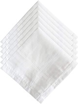 100% Cotton Premium Collection Handkerchiefs Hanky for Men Set of 6 White - £7.92 GBP