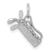 14K White Gold 3-D Golf Bag with Clubs Charm Pendant - £193.25 GBP