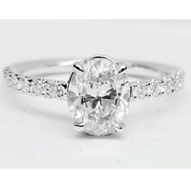 2Ct Oval Solitaire Engagement Vintage Ring White Gold Plated LC Moissanite - £169.20 GBP