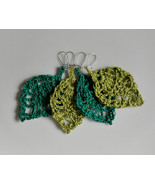 Crochet Leaf Earrings / Crochet Leaf Drops / Crochet Earrings / Handmade... - £8.65 GBP