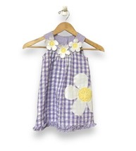 Bonnie Jean Purple Lavender Gingham Daisy Flower Dress 3T - £10.22 GBP