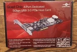 Quad Chip 4-Port Dedicated 5Gbps USB 3.0 Pcie Host Card (UGT-PCE430-4C) Sealed - £70.06 GBP