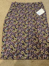 LuLaRoe Cassie Pencil Skirt Womens Sz S Fall Black Daisy Floral Flowers NWT - £8.85 GBP
