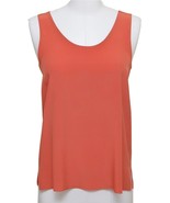 CHLOE Blouse Top Dress Shirt Orange Silk Sleeveless Scoop Neck 34 12S 2012 - £74.72 GBP