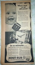 Mint Rub &amp; Z.B.T Baby Powder 1940s Magazine Print Small Advertisements Art - £3.97 GBP