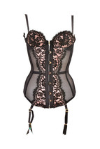 AGENT PROVOCATEUR Womens Corset Soft Printed Black/Ivory Size S - £351.58 GBP