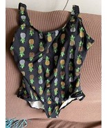 NWOT-Ocean Gear - One piece Swimsuit black pineapples M - £13.30 GBP