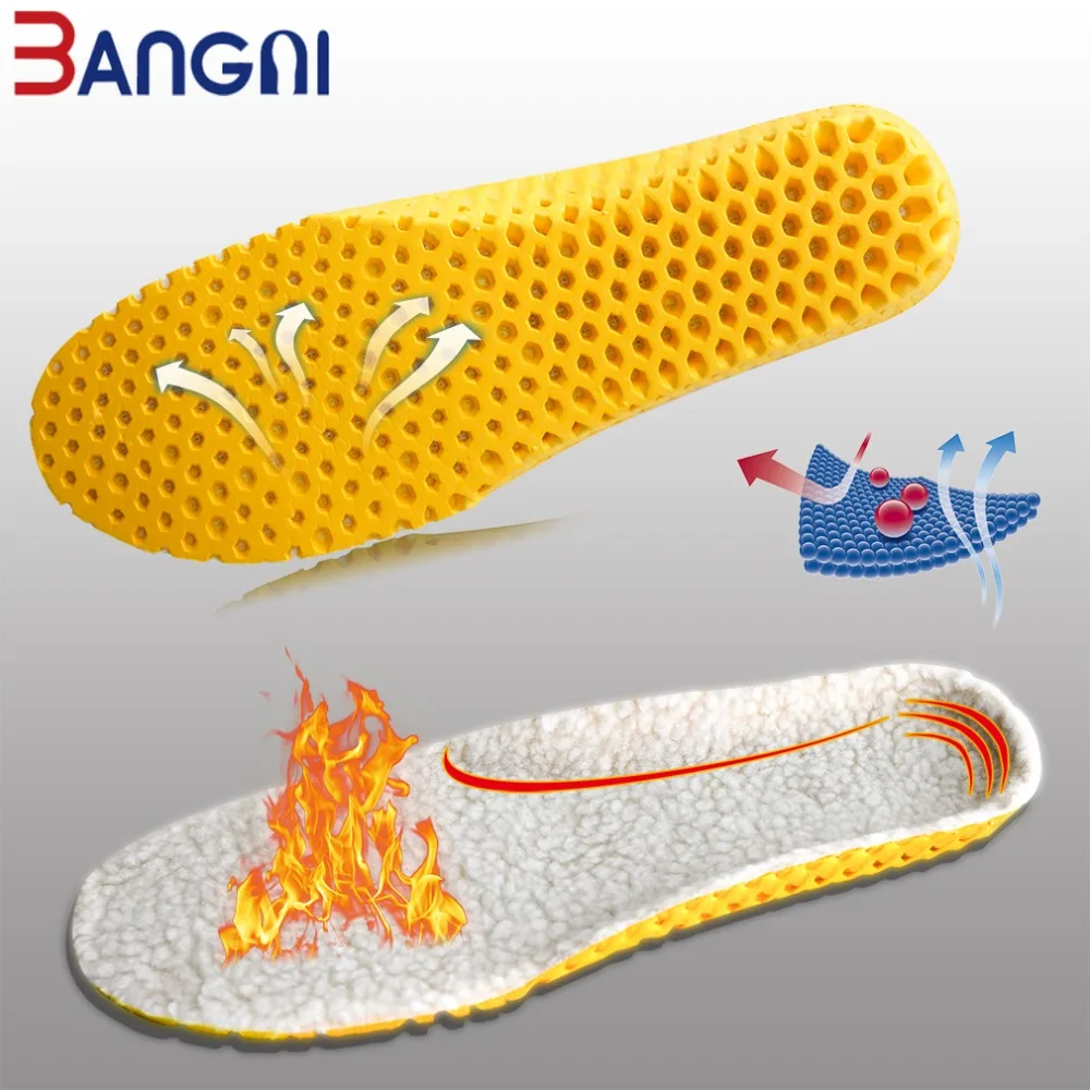 Sporting 3ANGNI Winter Warm Insoles Shoes Heated 20% Wool Amere Thermal Insoles  - £23.62 GBP