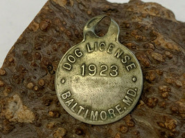 1923 Vtg Dog License Baltimore MD #7039 Tag Water Rents &amp; Licenses Pet Jewelry  - £23.94 GBP