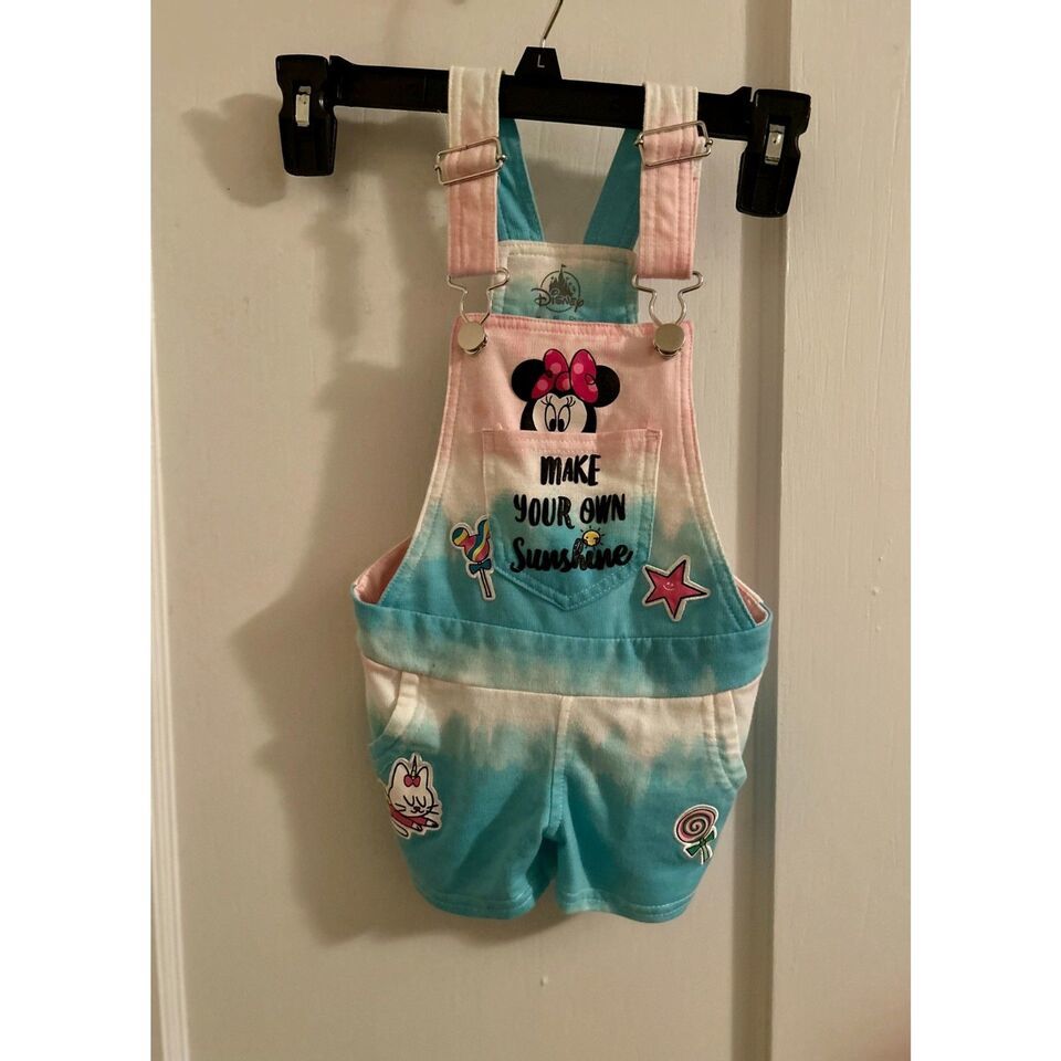 Primary image for Minnie Mouse Tie-Dye Short Overalls for Girls